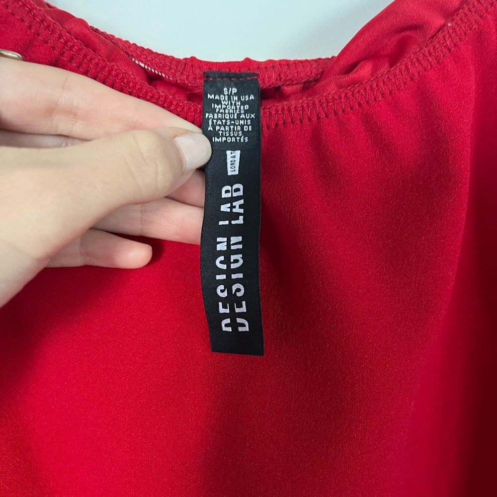 Red Off-Shoulder Ruffle Bodysuit - Picture 3 of 5